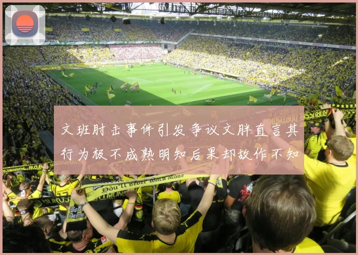 文班肘击事件引发争议文胖直言其行为极不成熟明知后果却故作不知